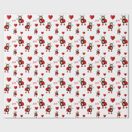 Niedliche Ladybugs auf Weiß Geschenkpapier (Flach)