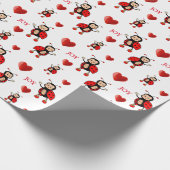 Niedliche Ladybugs auf Weiß Geschenkpapier (Ecke)