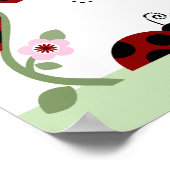 Niedliche Ladybugs & Blume Art Print Sign Poster (Ecke)