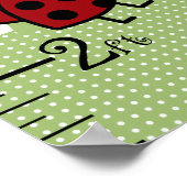 Niedliche Ladybugs & Blume Wachstumsdiagramm Behal Poster (Ecke)