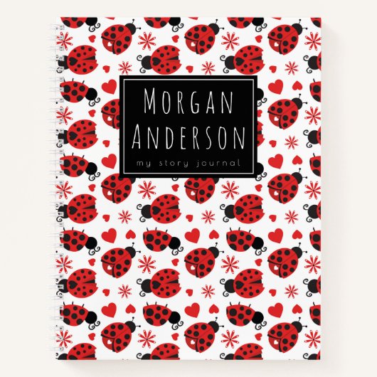 Niedliche Ladybugs Custom School Notizblock (Vorderseite)