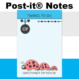 Niedliche Ladybugs Dinge, die Kinder blau nennen s Post-it Klebezettel