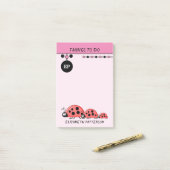Niedliche Ladybugs Dinge zu tun, um Kinder rosa zu Post-it Klebezettel (Auf Schreibtisch)