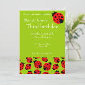 Niedliche Ladybugs Einladung (Stehend Vorderseite)