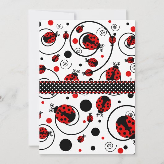 Niedliche Ladybugs Es ist eine MädchenBaby-Dusche Einladung (Rückseite)