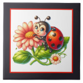 Niedliche Ladybugs Fliese (Vorderseite)