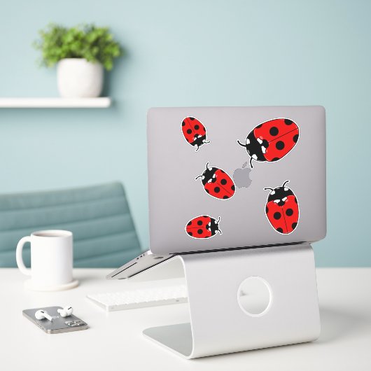 Niedliche Ladybugs Garden Insekten Aufkleber (Laptop auf Schreibtisch)