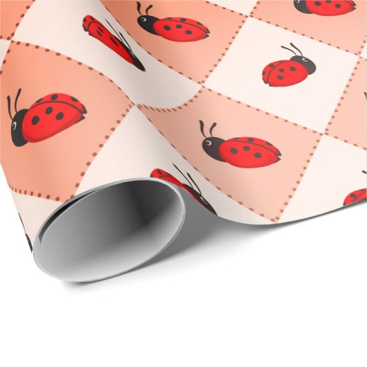 Niedliche Ladybugs Geschenkpapier (Rolleneckpunkt)