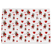 Niedliche Ladybugs, Herz und Joy Text auf Weiß Große Geschenktüte (Vorderseite)