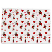 Niedliche Ladybugs, Herz und Joy Text auf Weiß Große Geschenktüte (Rückseite)