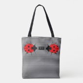 Niedliche Ladybugs in allen Print-Tasche Tasche (Rückseite)