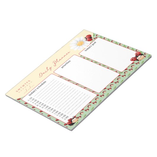 Niedliche LadyBugs Kids Daily Planner Notepad Notizblock (angewinkelt)