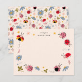 Niedliche Ladybugs Kids Mitteilungskarte (Vorne/Hinten)