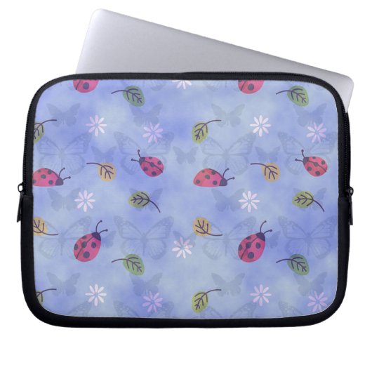 Niedliche Ladybugs Laptopschutzhülle (Vorderseite)