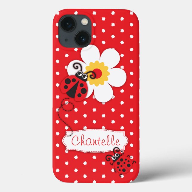 Niedliche Ladybugs Mädchen benennen rotes iPhone 5 Case-Mate iPhone Hülle (Back)