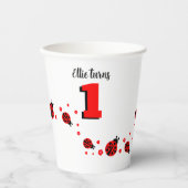 Niedliche Ladybugs mit Herz Pappbecher (Vorderseite)