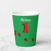 Niedliche Ladybugs mit Herz Pappbecher (Rückseite)