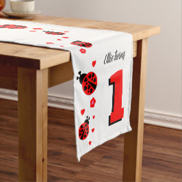 Niedliche Ladybugs mit Herz-Tischtennis Kurzer Tischläufer