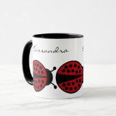Niedliche Ladybugs mit Ihrem Namen Tasse (Vorderseite Links)
