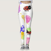 Niedliche Ladybugs Naturweiße Leggings für Frauen (Vorderseite)