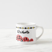 Niedliche Ladybugs schwarz mit Sternenkind Espressotasse (Rechts)