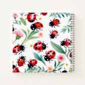 Niedliche Ladybugs und Blume Notizblock (Rückseite)