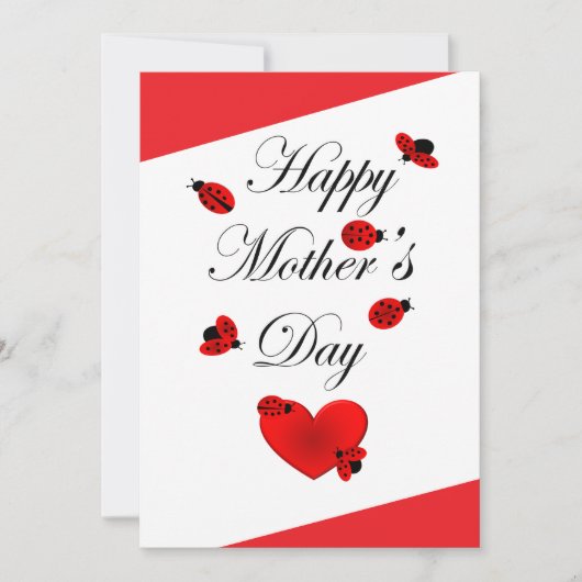 Niedliche Ladybugs und heiße Muttertag Feiertagskarte (Vorderseite)