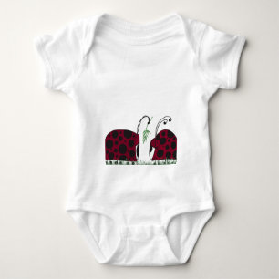 Niedliche Ladybugs und Mistletoe Baby Strampler