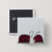 Niedliche Ladybugs und Mistletoe Button (Vorne & Hinten)