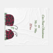 Niedliche Ladybugs und Mistletoe Fleecedecke (Vorderseite (Horizontal))