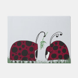 Niedliche Ladybugs und Mistletoe Fußmatte