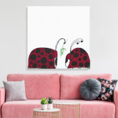 Niedliche Ladybugs und Mistletoe Leinwanddruck (Insitu (Wohnzimmer))
