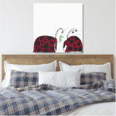 Niedliche Ladybugs und Mistletoe Leinwanddruck (Insitu (Schlafzimmer))