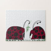 Niedliche Ladybugs und Mistletoe Puzzle (Horizontal)