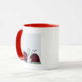 Niedliche Ladybugs und Mistletoe Tasse (Vorderseite Links)