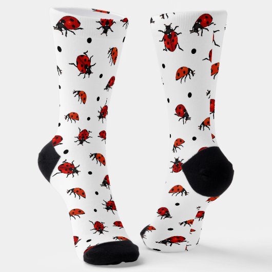 Niedliche Ladybugs und Polka Dots Ladybird Socken (Gewinkelt)