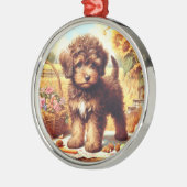 Niedliche Lagotto Romagnolo Malerei Ornament Aus Metall (Links)