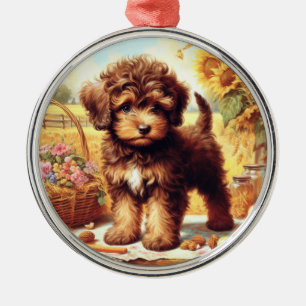 Niedliche Lagotto Romagnolo Malerei Ornament Aus Metall
