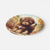 Niedliche Lagotto Romagnolo Malerei Pappteller (Schrägansicht)