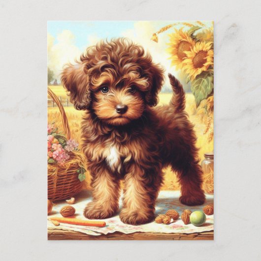 Niedliche Lagotto Romagnolo Malerei Postkarte (Vorderseite)