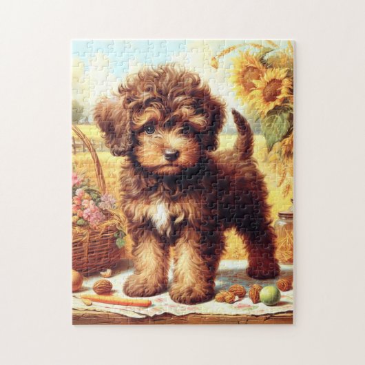 Niedliche Lagotto Romagnolo Malerei Puzzle (Vertikal)