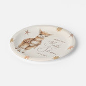 Niedliche Lama Beige Babydusche Pappteller (Schrägansicht)