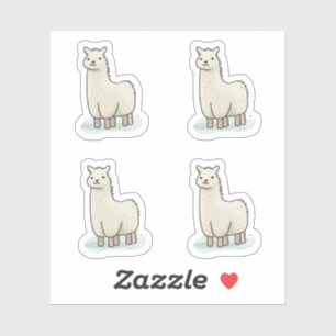 Niedliche Lama-Illustration - Adorable und ruhige Aufkleber
