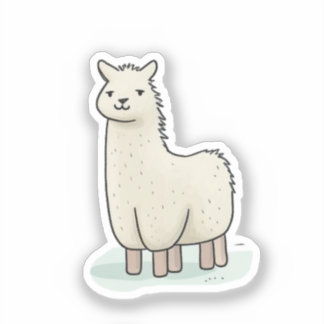Niedliche Lama-Illustration - Adorable und ruhige Aufkleber
