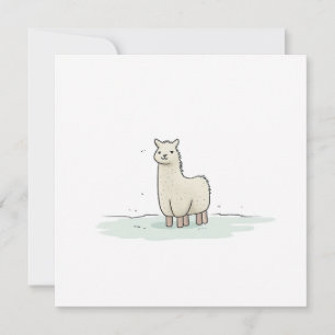 Niedliche Lama-Illustration - Adorable und ruhige  Feiertagskarte
