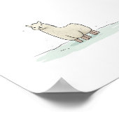 Niedliche Lama-Illustration - Adorable und ruhige  Poster (Ecke)