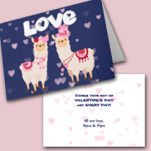 Niedliche Lama Liebe Valentine Card