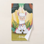 Niedliche Lama-Meditation im Magischen Wald Badhandtuch Set (Handtuch)