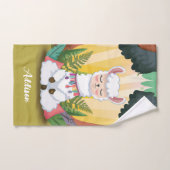 Niedliche Lama-Meditation im Magischen Wald Badhandtuch Set (Handtuch)