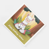 Niedliche Lama-Meditation im Magischen Wald Geburt Serviette (Ecke)